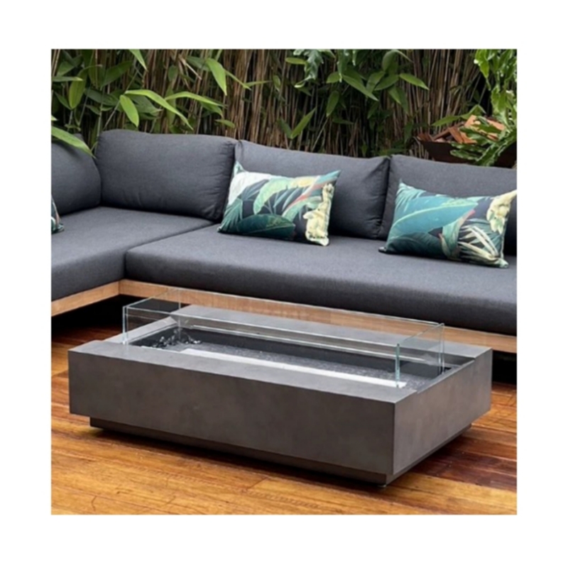 Outdoor Furniture Set With Fire Pit - Chimenea de gas moderna de acero