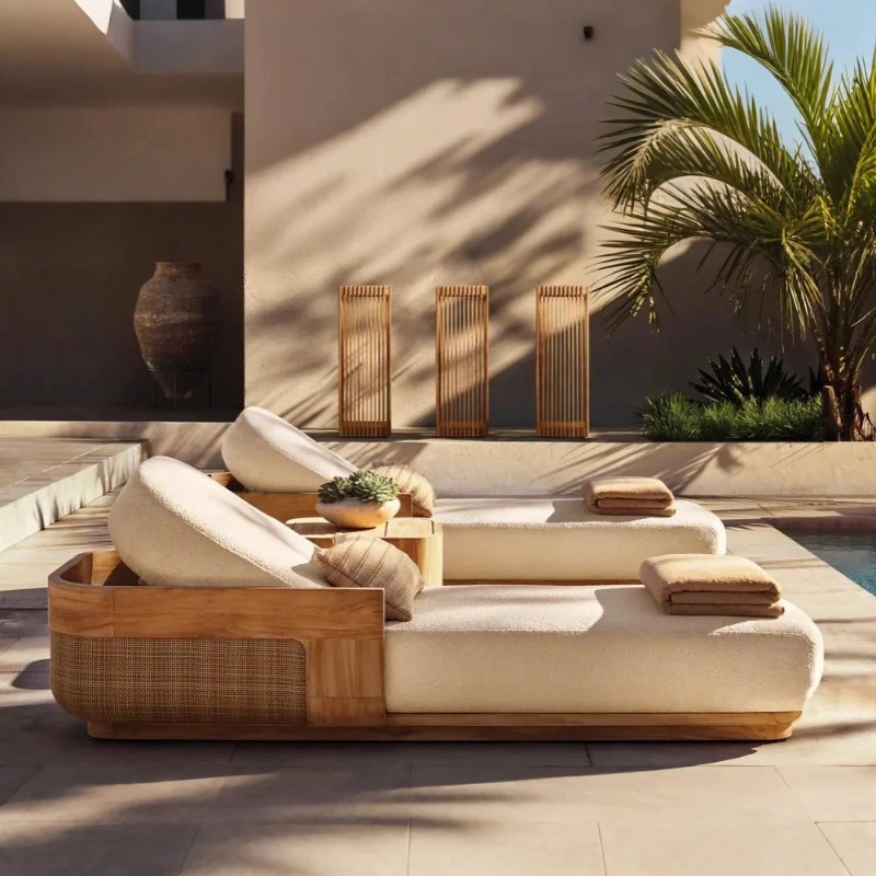 Outdoor Furniture Lounge Set - Conjunto de Silla y Tumbona para