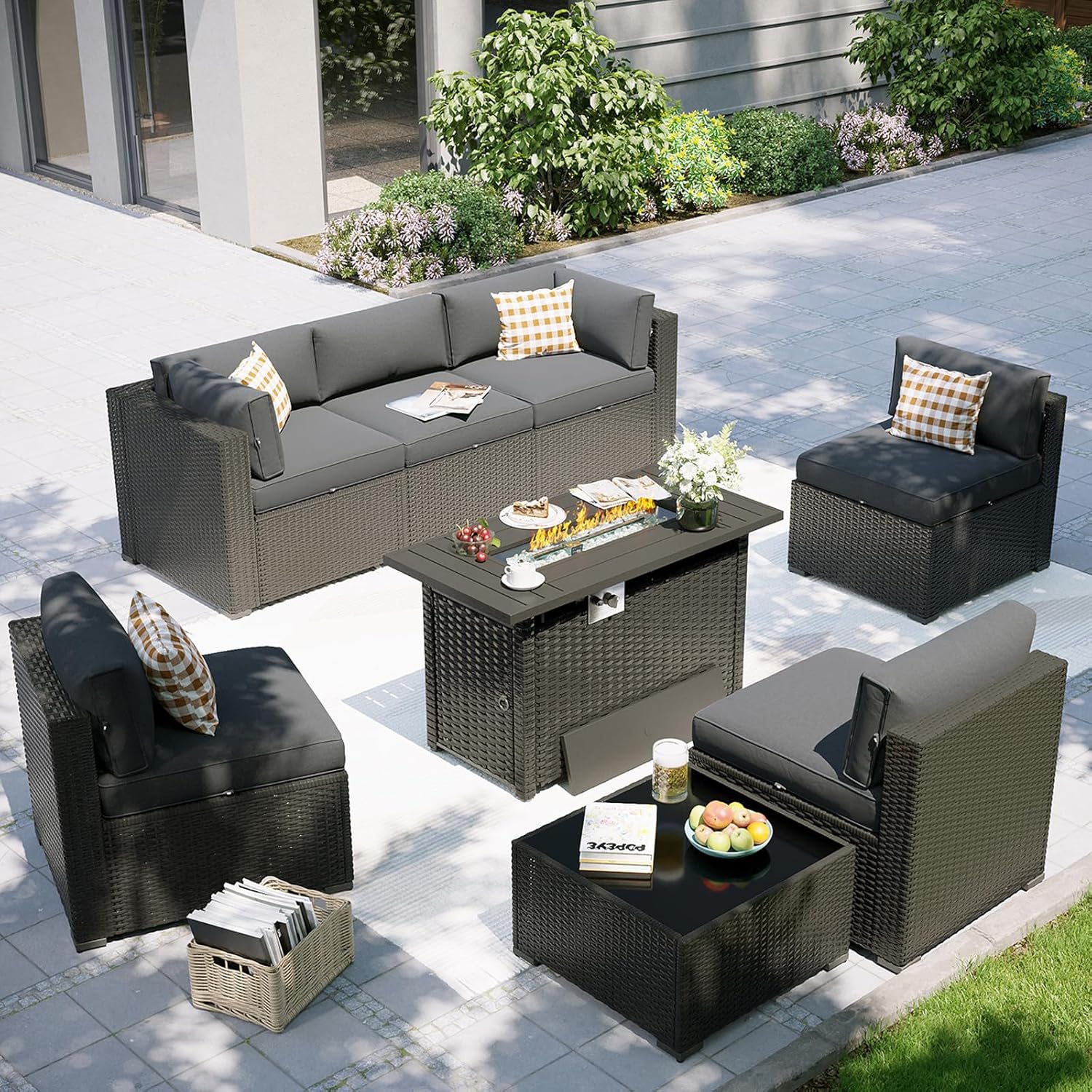 Outdoor Furniture Set With Fire Pit - Conjunto de Muebles de Patio con