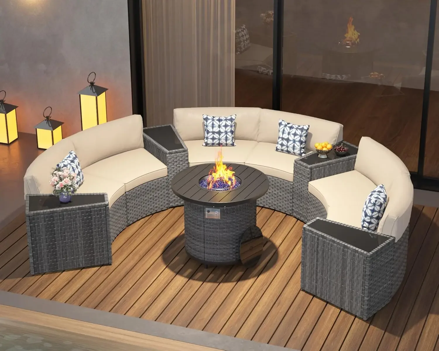 Outdoor Furniture Set With Fire Pit - l Juego de muebles de patio
