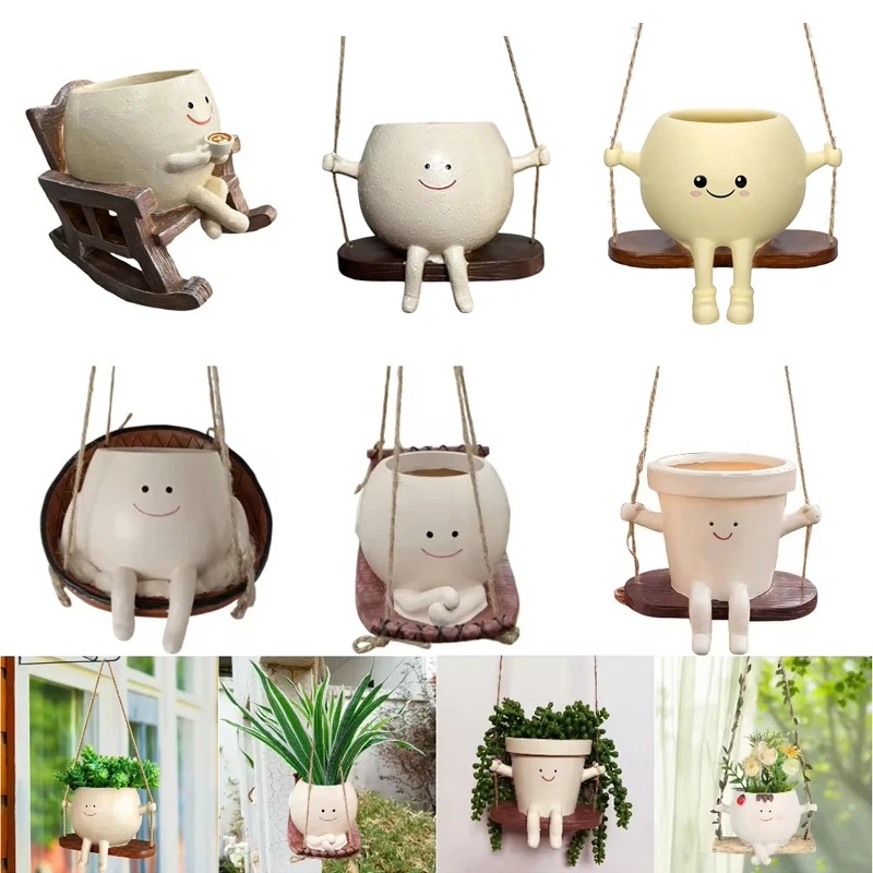 Garden Swing Chair - Maceta Creativa con Forma de Cabeza