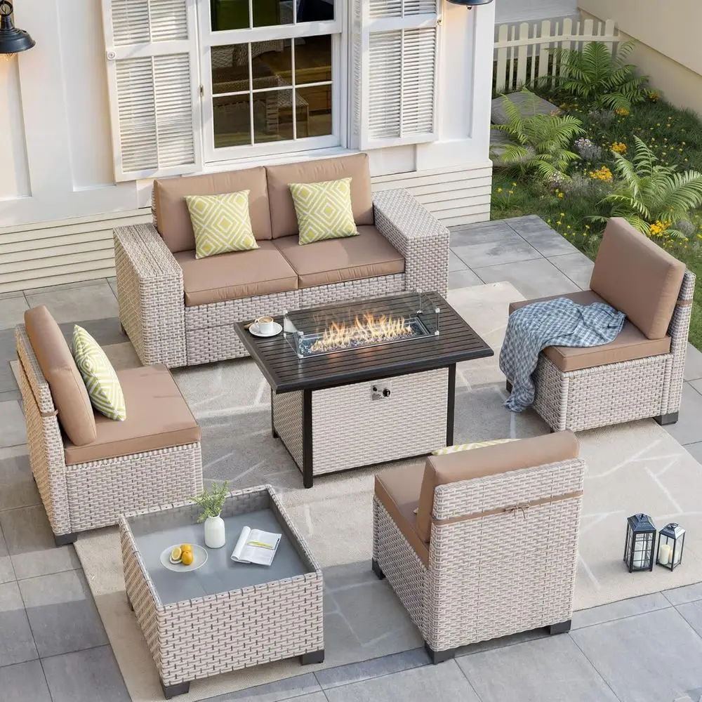 Outdoor Furniture Set With Fire Pit - Juego de muebles de patio de