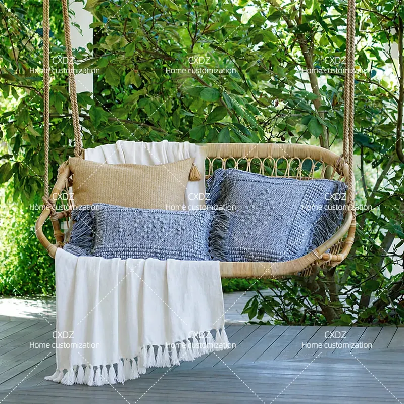 Outdoor Furniture In Bali - Silla colgante doble de ratán para