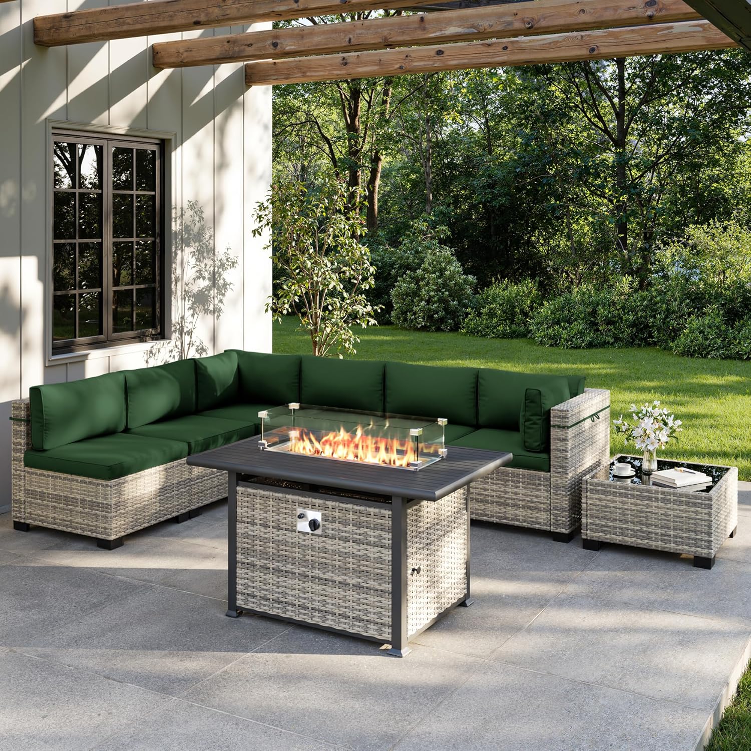 Outdoor Furniture Set With Fire Pit - Juego de Muebles de Patio de