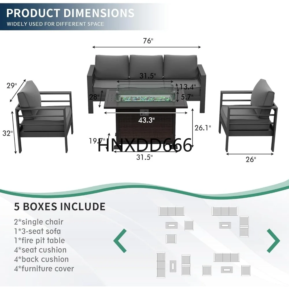Conjunto de Muebles de Patio c - Outdoor Furniture Set With Fire Pit reseña y precio