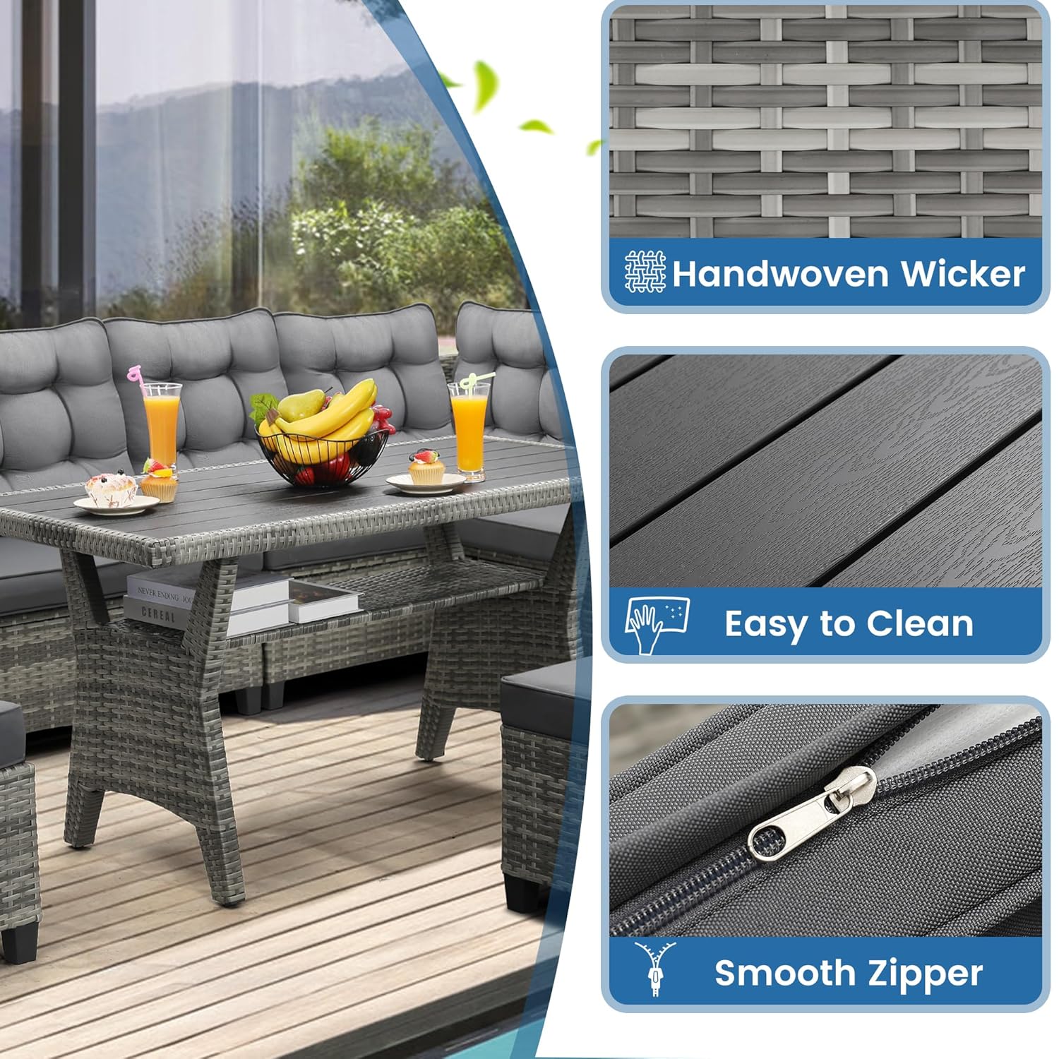 Juego de muebles de patio de 6 - Outdoor Furniture Dining Set reseña y precio