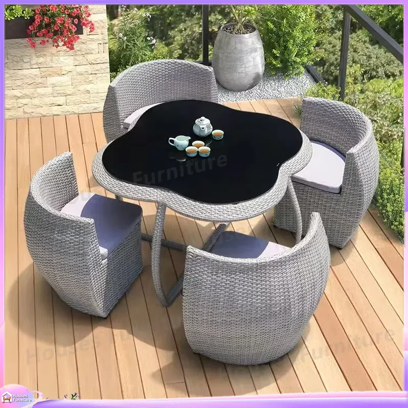 Conjunto de Comedor de Mimbre  - Outdoor Furniture Dining Set reseña y precio
