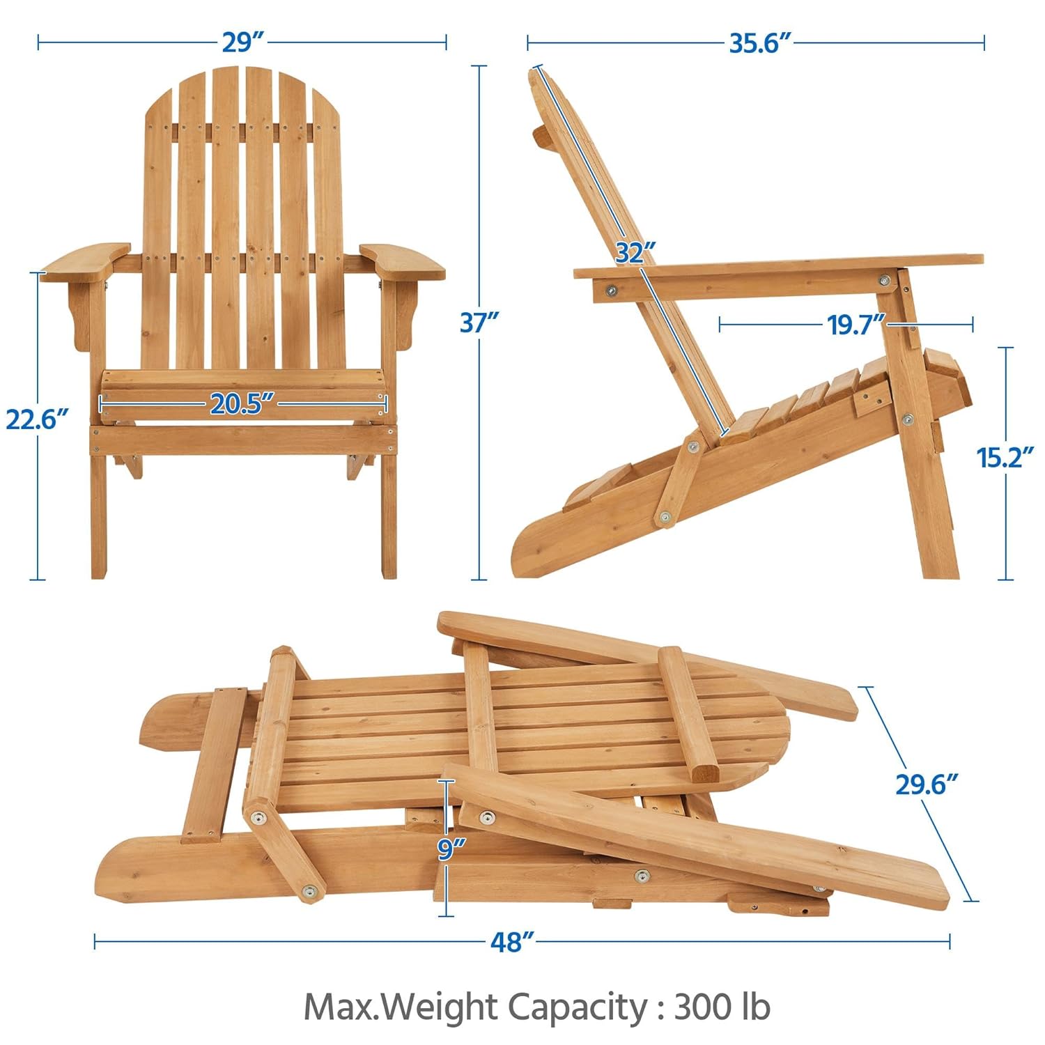Juego de 2 Sillas Adirondack P - Outdoor Furniture Set With Fire Pit reseña y precio