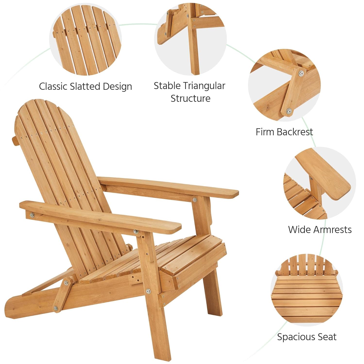 Juego de 2 Sillas Adirondack P - Outdoor Furniture Set With Fire Pit reseña y precio