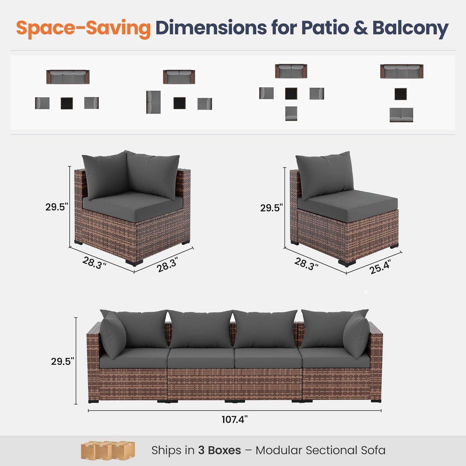 Conjunto de Sofá Seccional par - Outdoor Furniture Set With Fire Pit reseña y precio