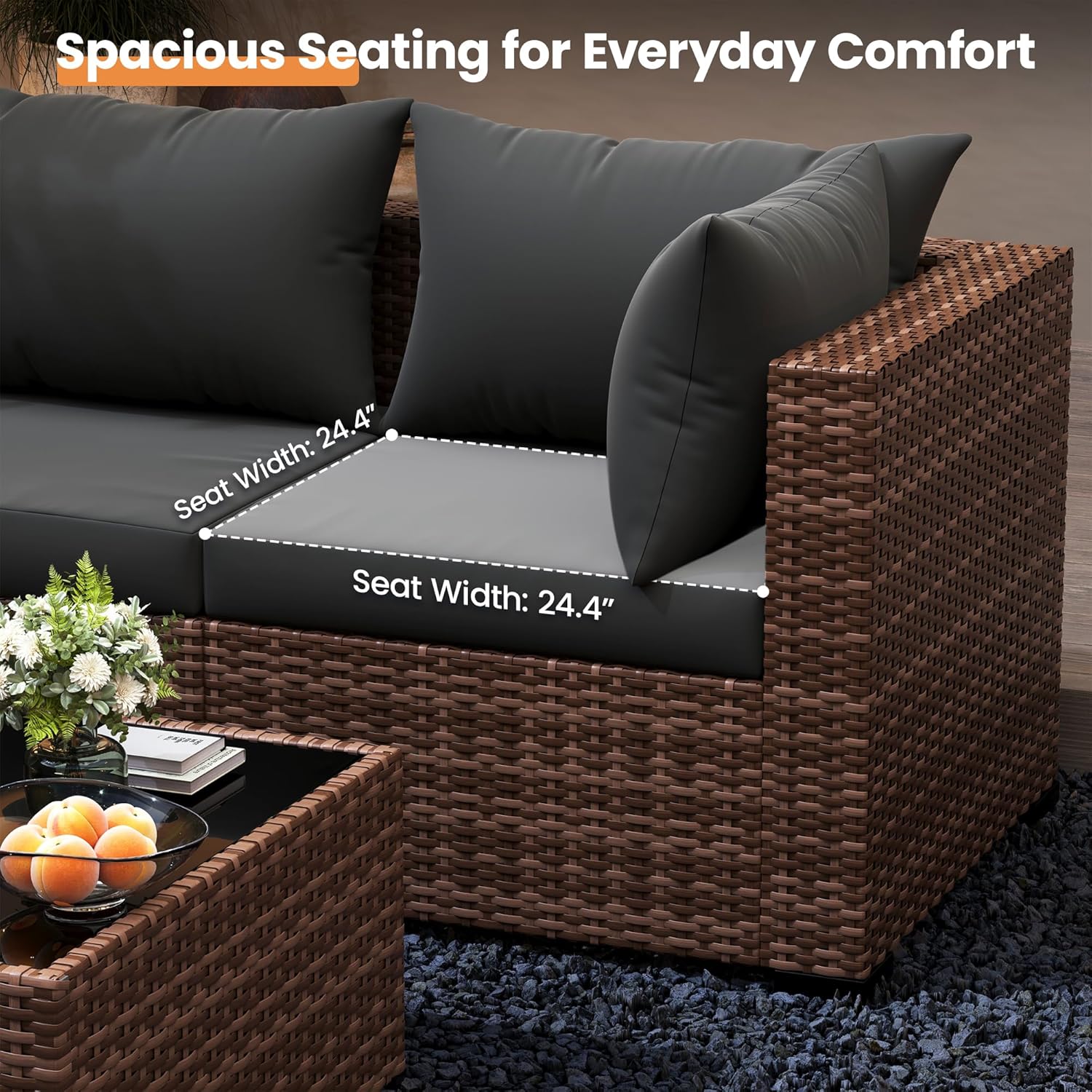 Conjunto de Sofá Seccional par - Outdoor Furniture Set With Fire Pit reseña y precio
