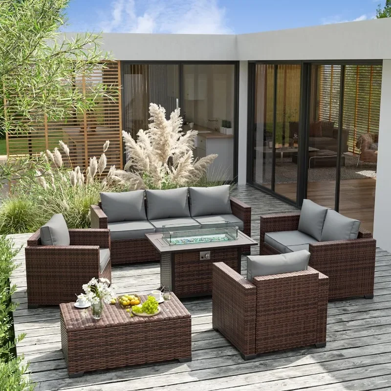 Un juego de muebles con mesa p - Outdoor Furniture Set With Fire Pit reseña y precio