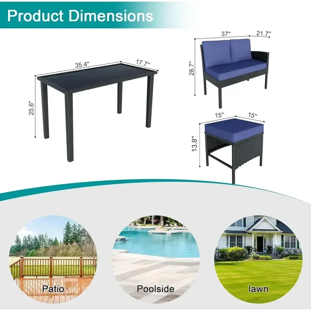 Juego de Muebles de Patio de 7 - Outdoor Furniture Dining Set reseña y precio