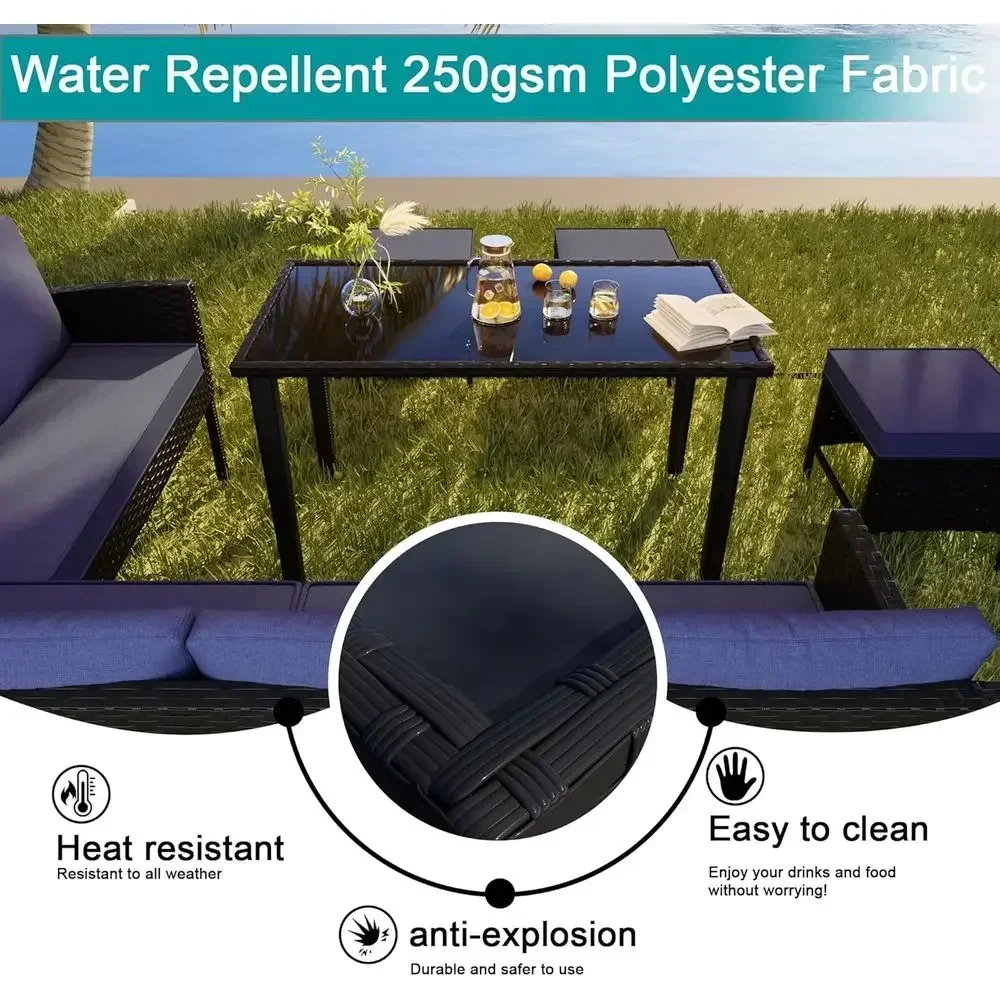 Juego de Muebles de Patio de 7 - Outdoor Furniture Dining Set reseña y precio