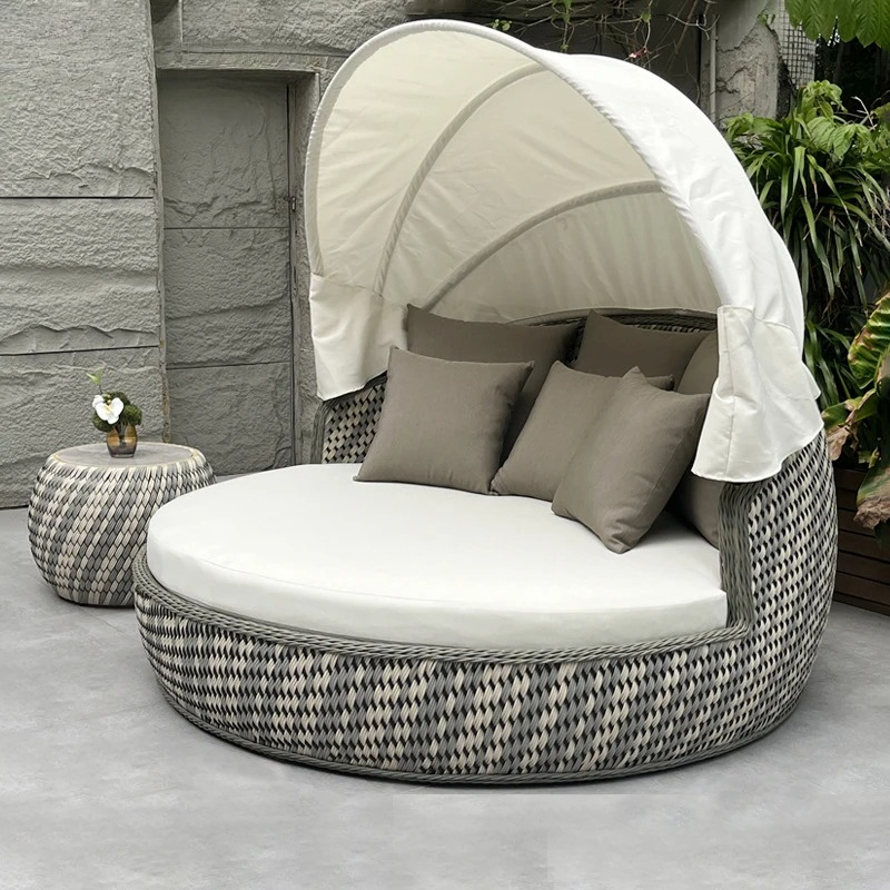 Sofá Cama Redondo de Mimbre An - Outdoor Furniture Lounge Set reseña y precio