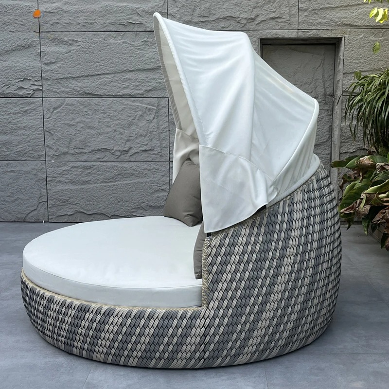 Sofá Cama Redondo de Mimbre An - Outdoor Furniture Lounge Set reseña y precio