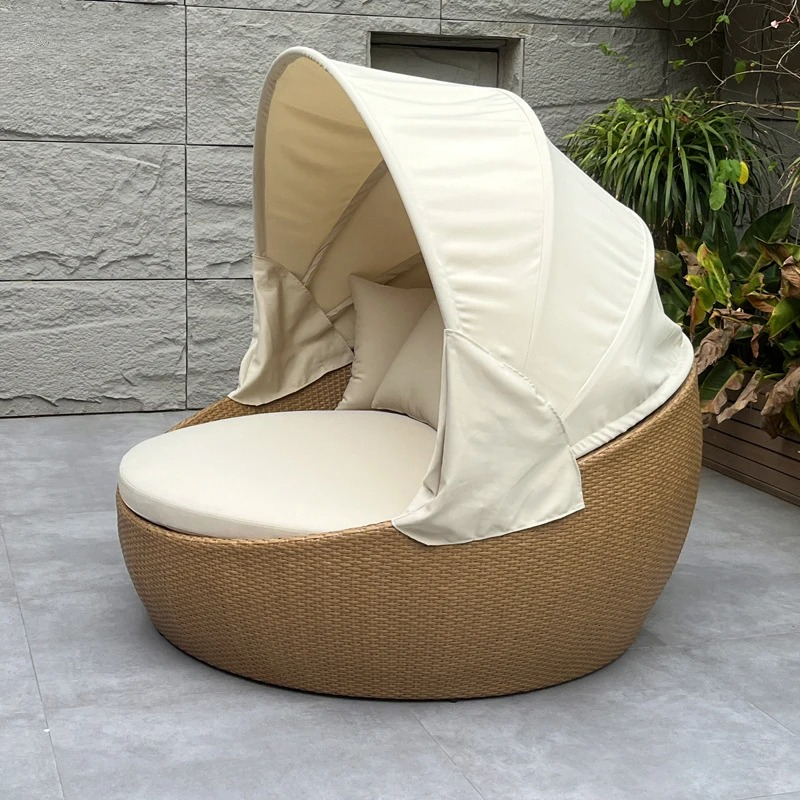 Sofá Cama Redondo de Mimbre An - Outdoor Furniture Lounge Set reseña y precio