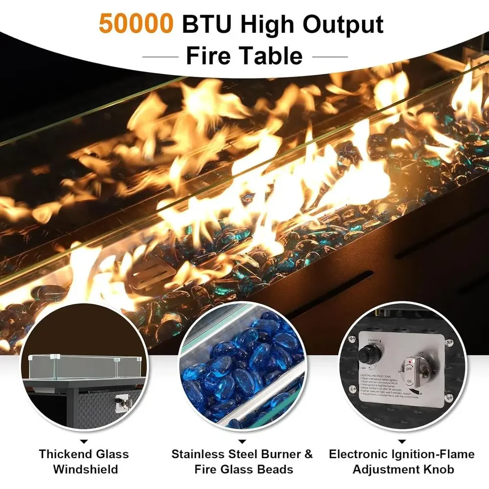 Juego de Muebles de Patio de 8 - Outdoor Furniture Set With Fire Pit reseña y precio