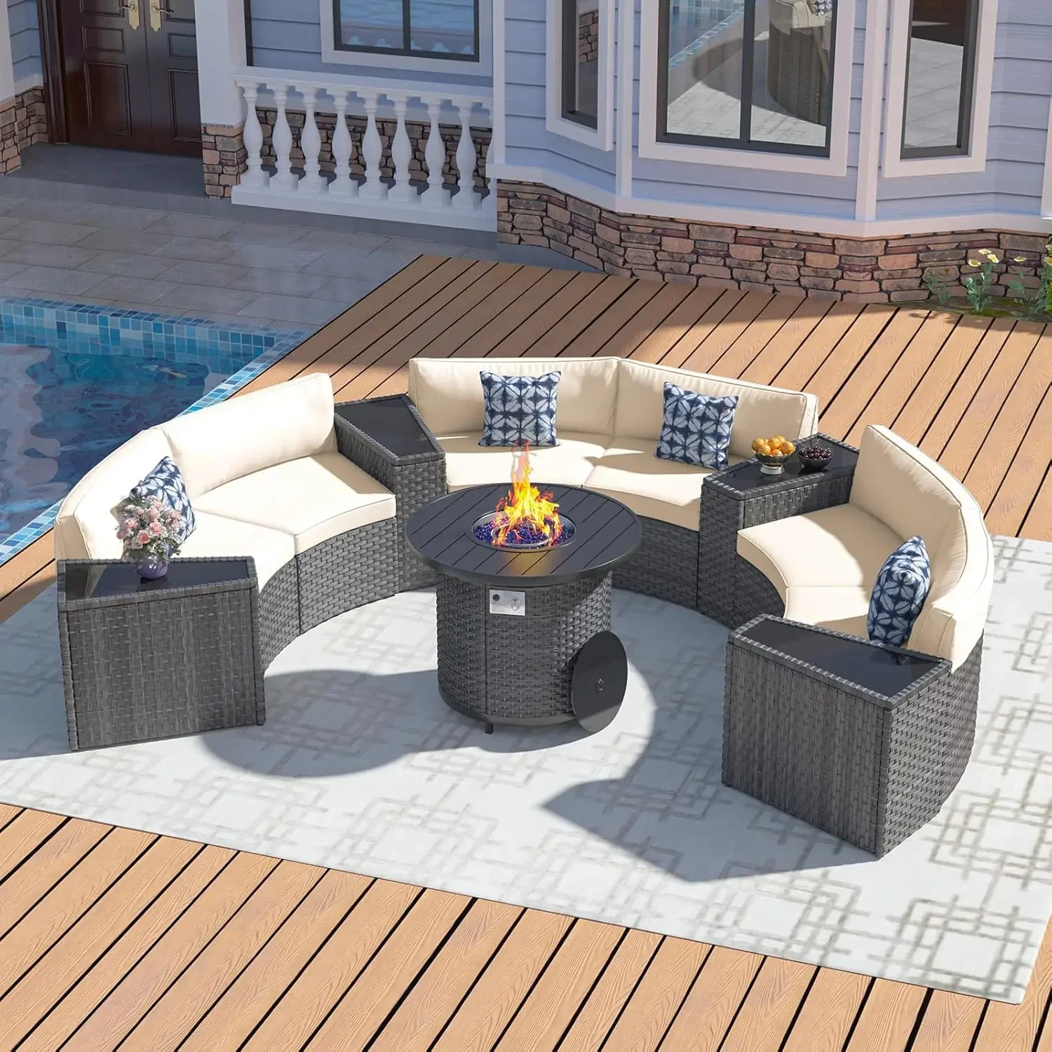 l Juego de muebles de patio co - Outdoor Furniture Set With Fire Pit reseña y precio