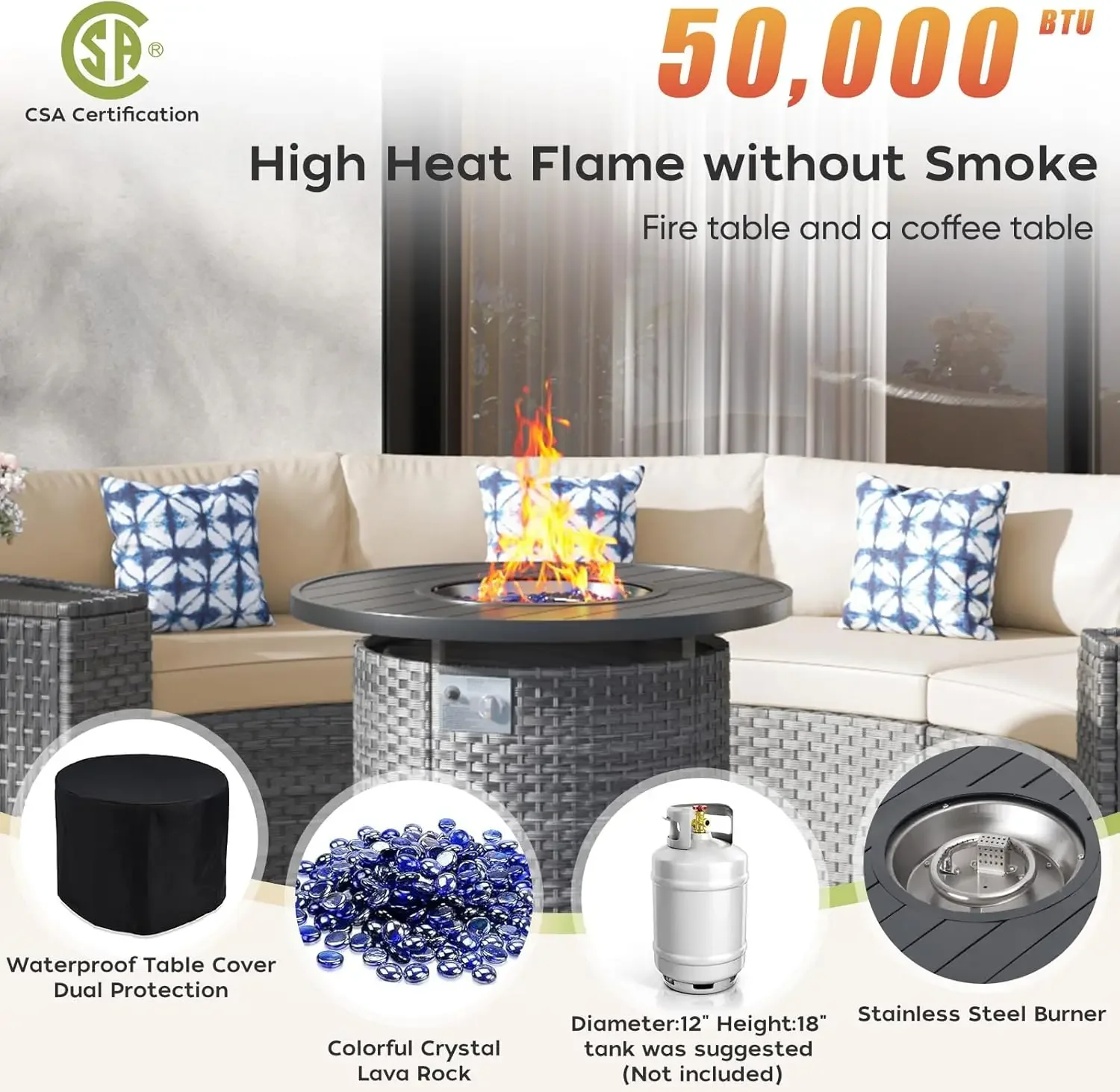 l Juego de muebles de patio co - Outdoor Furniture Set With Fire Pit reseña y precio