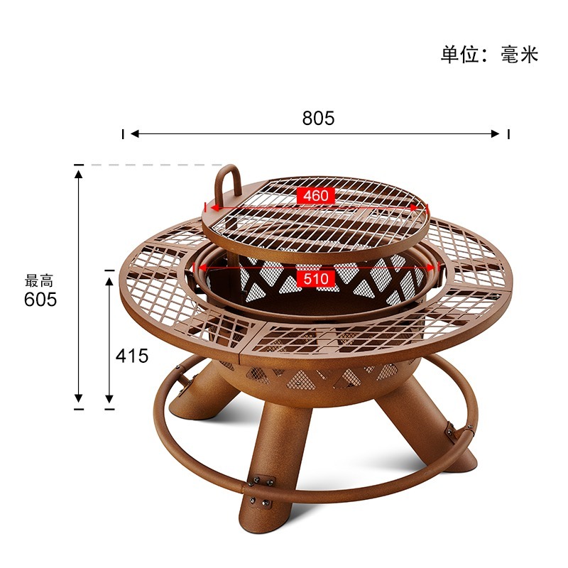 Brasero y Parrilla de Carbón d - Outdoor Furniture Set With Fire Pit reseña y precio