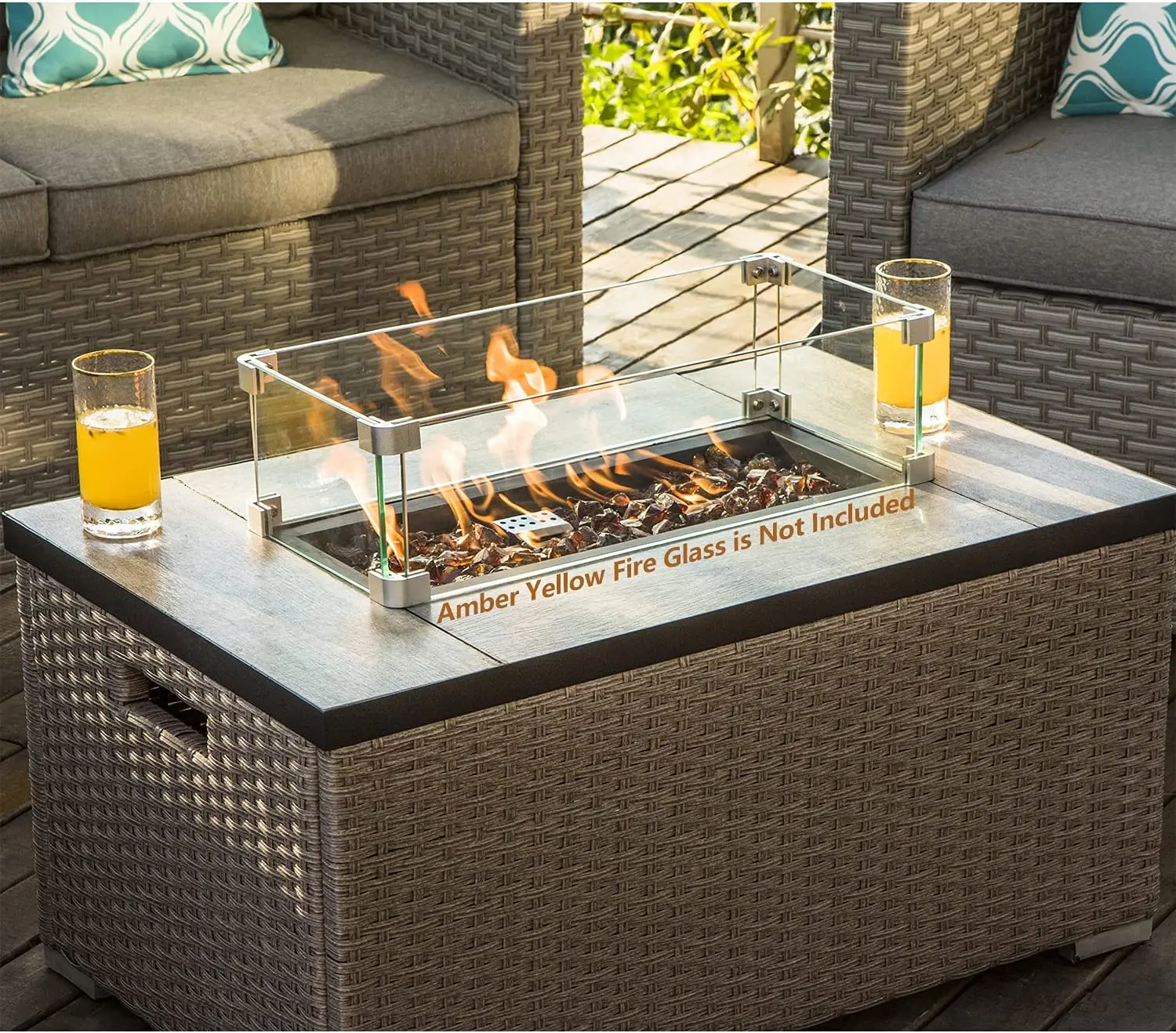 -Muebles de exterior, sofá sec - Outdoor Furniture Set With Fire Pit reseña y precio