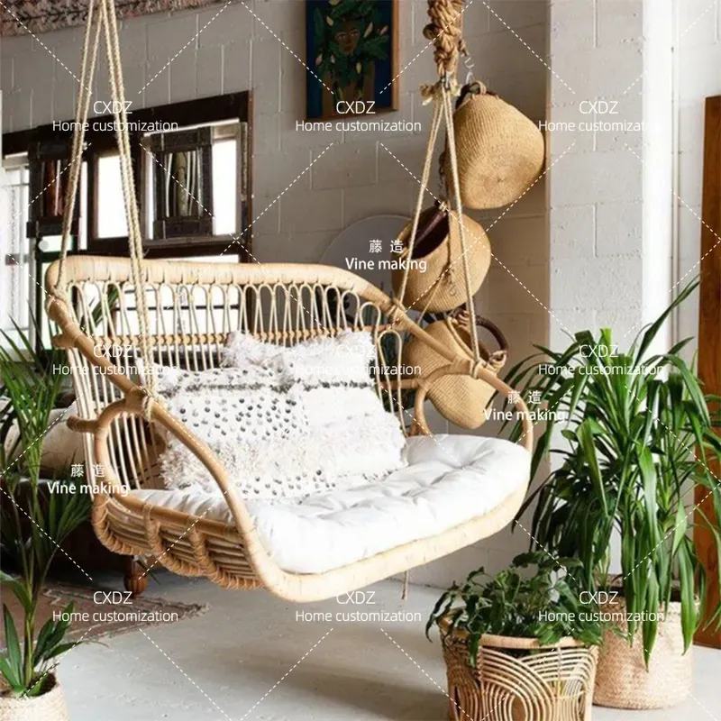 Silla colgante doble de ratán  - Outdoor Furniture In Bali reseña y precio