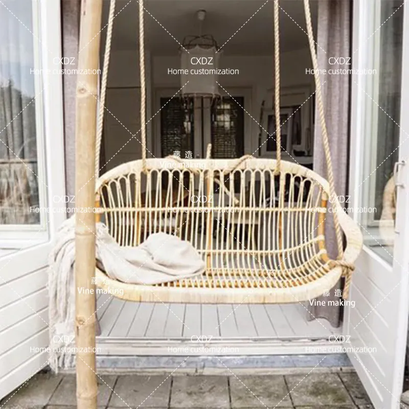 Silla colgante doble de ratán  - Outdoor Furniture In Bali reseña y precio