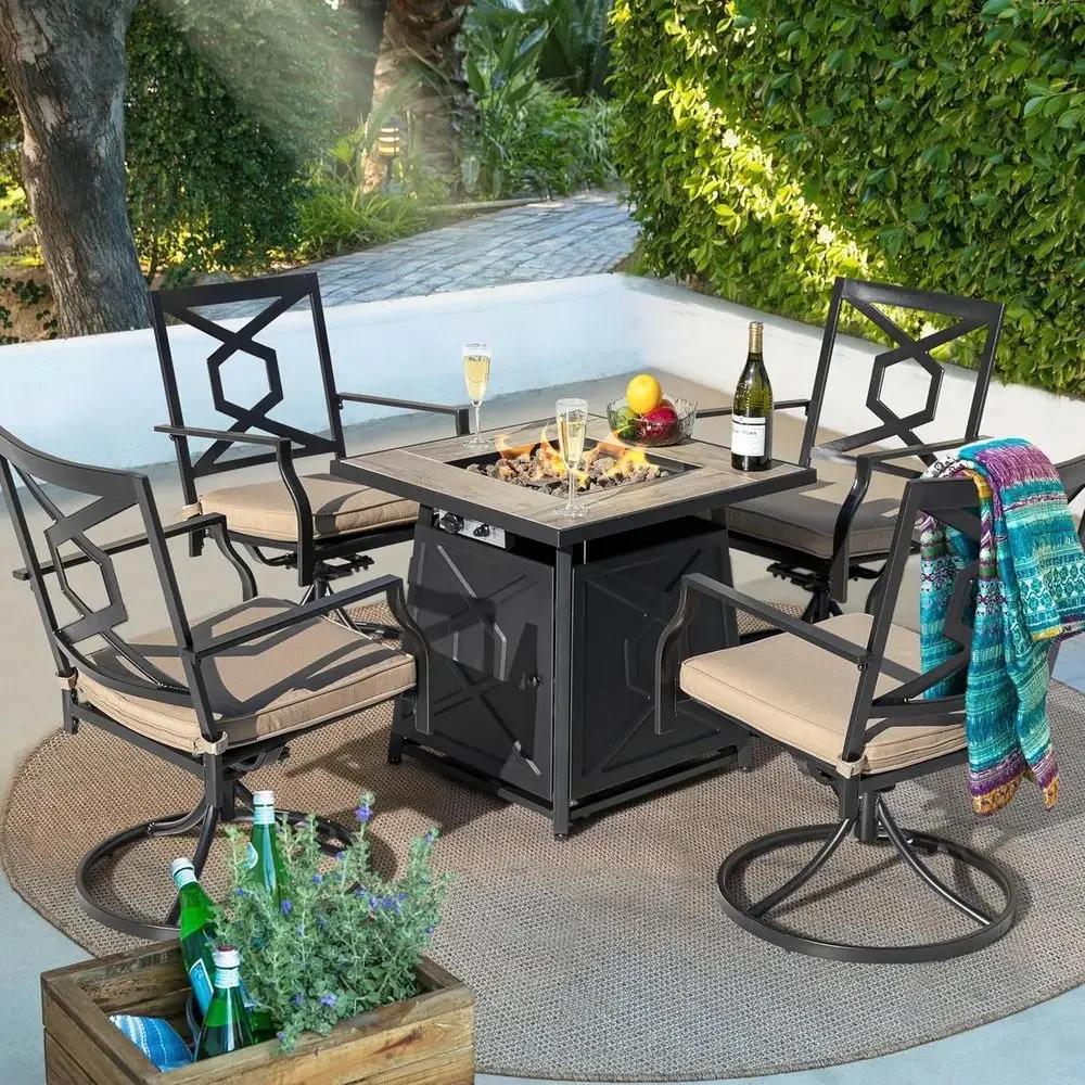 Juego de Muebles de Patio de 5 - Outdoor Furniture Set With Fire Pit reseña y precio